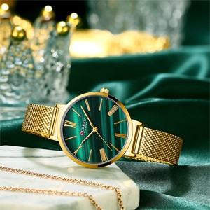 Curren 9067 Green Dial Watch For Women
