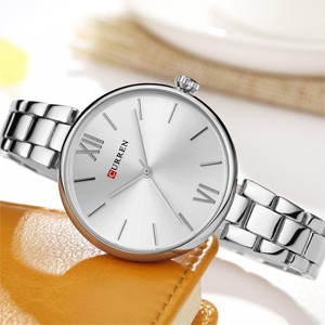 CURREN 9017 Silver Watch For Women